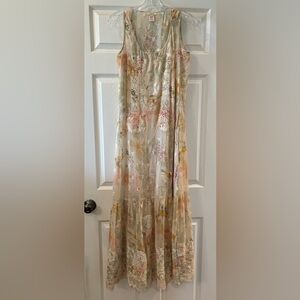 SUNDANCE Floral Eyelet Maxi Dress Size S